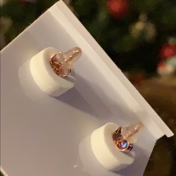 Rose Gold Circle Earrings - Picture 3 of 3